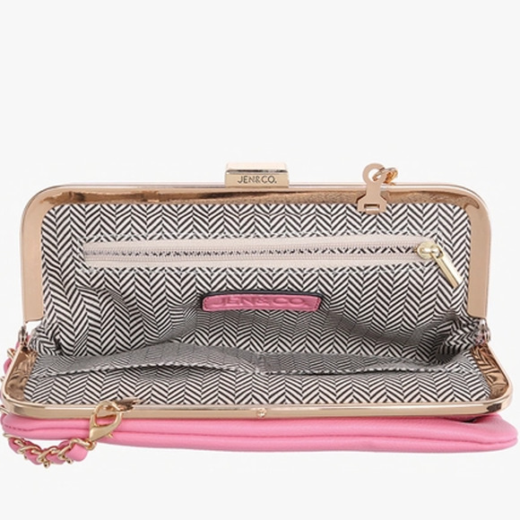 Sue Snap Clasp Wallet Pouch Crossbody Hot Pink Fuchsia - Picture 3 of 4